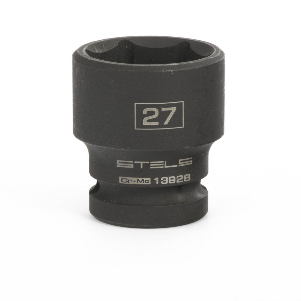 Головка ударная шестигранная, 27 мм, 1/2", CrMo// Stels Головка ударная шестигранная, 27 мм, 1/2", CrMo// Stels