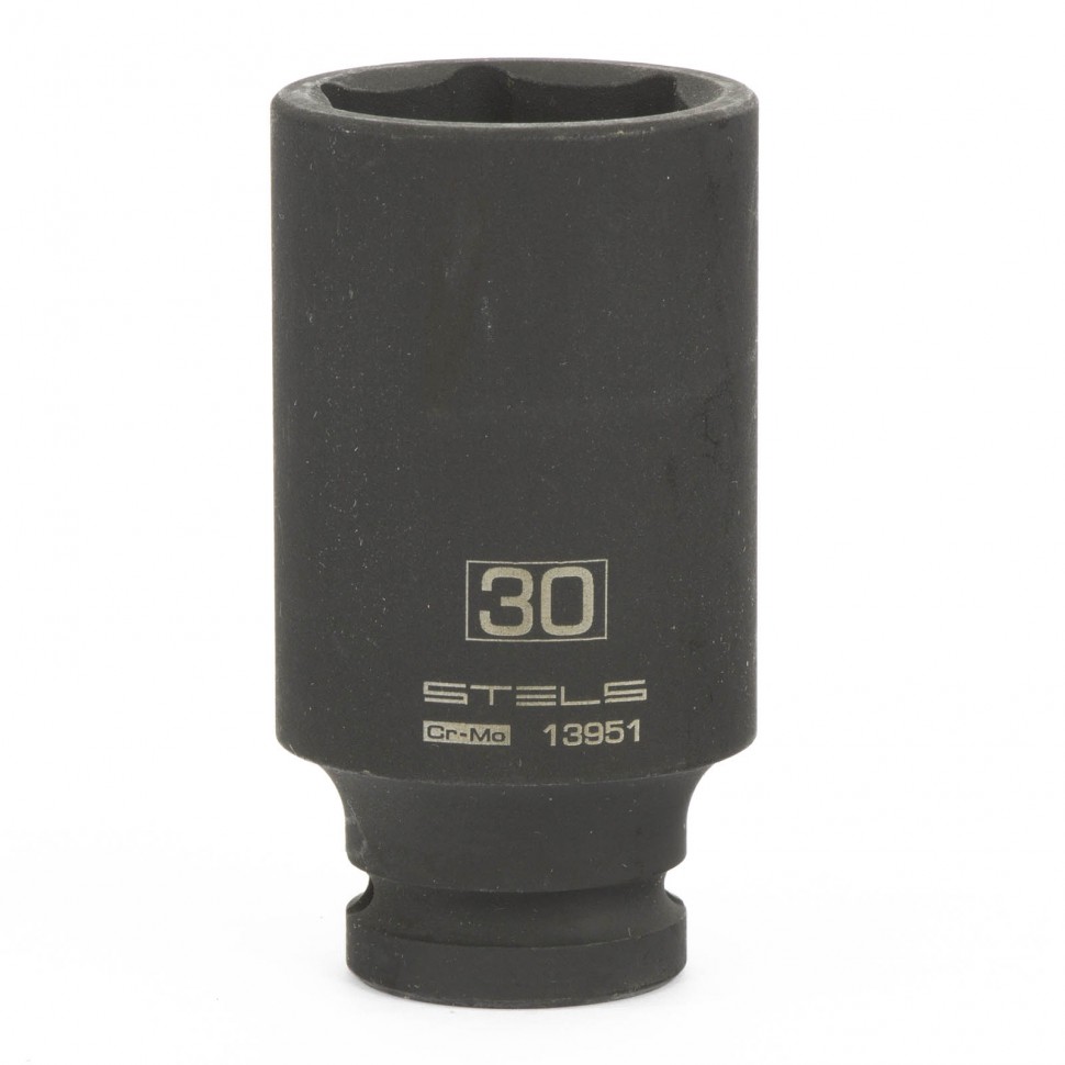 Головка ударная удлиненная шестигранная, 30 мм, 1/2", CrMo// Stels Головка ударная удлиненная шестигранная, 30 мм, 1/2", CrMo// Stels