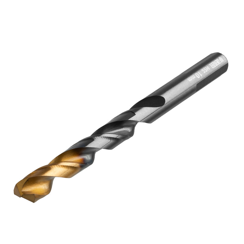 Сверло по металлу, 10 мм, HSS-Tin, Golden Tip, 8 шт.// Denzel Сверло по металлу, 10 мм, HSS-Tin, Golden Tip, 8 шт.// Denzel