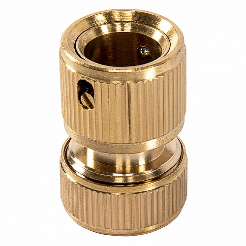 Набор для подключения шланга 1/2", (переходник, 2 соединит.аквастоп), латунный// Palisad Набор для подключения шланга 1/2", (переходник, 2 соединит.аквастоп), латунный// Palisad