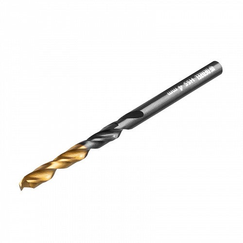 Сверло по металлу, 4 мм, HSS-Tin, Golden Tip, 10 шт.// Denzel Сверло по металлу, 4 мм, HSS-Tin, Golden Tip, 10 шт.// Denzel