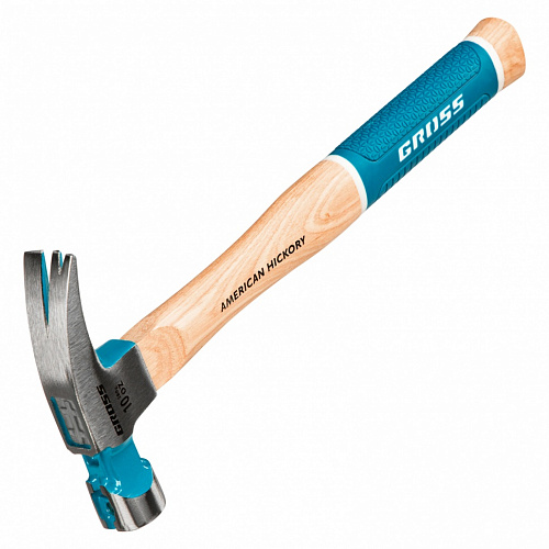Молоток-гвоздодер,280 г, угол 75, магнит, обрезиненная рукоятка AMERICAN HICKORY // GROSS Молоток-гвоздодер,280 г, угол 75, магнит, обрезиненная рукоятка AMERICAN HICKORY // GROSS