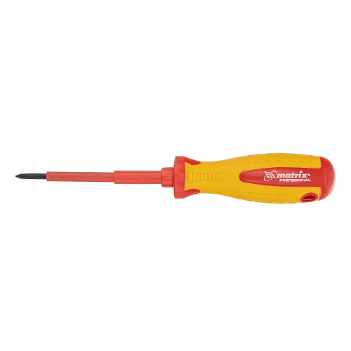 Отвертка Insulated до 1000 В, PH0x75 мм, CrMo, 2к рукоятка// Matrix Отвертка Insulated до 1000 В, PH0x75 мм, CrMo, 2к рукоятка// Matrix