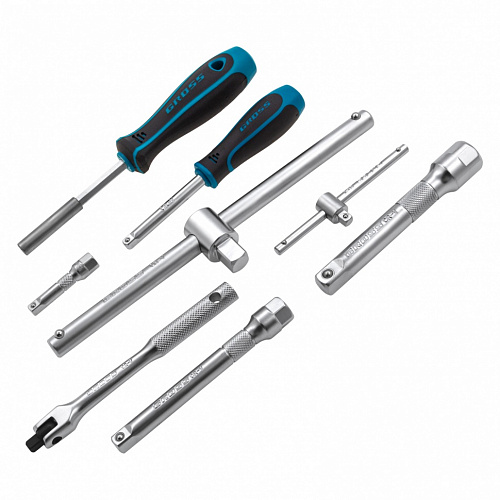 Набор инструментов, 1/2", 3/8", 1/4", CrV, 120 зубьев, 216 предметов// Gross Набор инструментов, 1/2", 3/8", 1/4", CrV, 120 зубьев, 216 предметов// Gross