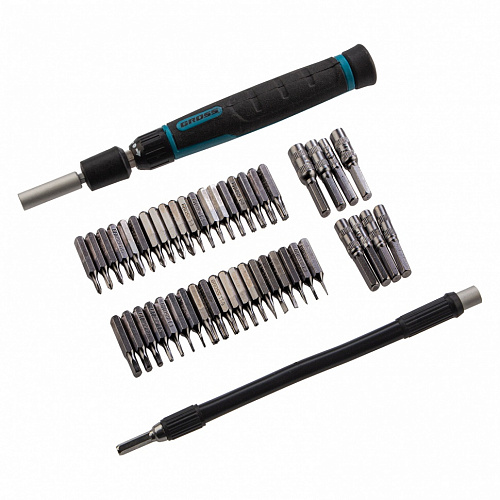 Отвертка-реверс для точн. раб., 48 пред., PH + PZ + SL + HEX + Torx + TT, CrMo, 2к рукоятка// Gross Отвертка-реверс для точн. раб., 48 пред., PH + PZ + SL + HEX + Torx + TT, CrMo, 2к рукоятка// Gross