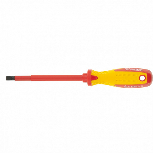 Отвертка Insulated до 1000 В, SL6,5x150 мм, CrMo, 2к рукоятка// Matrix Отвертка Insulated до 1000 В, SL6,5x150 мм, CrMo, 2к рукоятка// Matrix