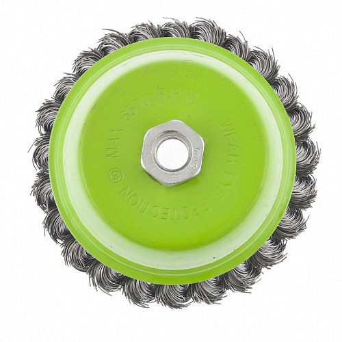 Щетка для УШМ, 125 мм, М14, Чашка, крученая проволока 0,5 мм// Сибртех Щетка для УШМ, 125 мм, М14, Чашка, крученая проволока 0,5 мм// Сибртех