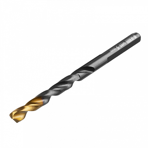 Сверло по металлу, 5 мм, HSS-Tin, Golden Tip, 10 шт.// Denzel Сверло по металлу, 5 мм, HSS-Tin, Golden Tip, 10 шт.// Denzel
