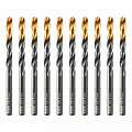 Сверло по металлу, 6 мм, HSS-Tin, Golden Tip, 10 шт.// Denzel Сверло по металлу, 6 мм, HSS-Tin, Golden Tip, 10 шт.// Denzel