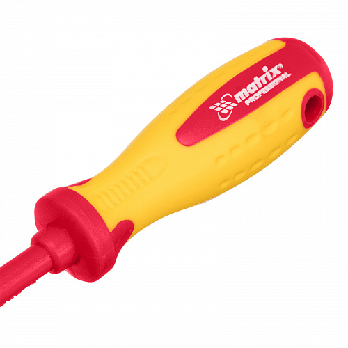 Отвертка Insulated до 1000 В, SL4,0x100 мм, CrMo, 2крукоятка// Matrix Отвертка Insulated до 1000 В, SL4,0x100 мм, CrMo, 2крукоятка// Matrix