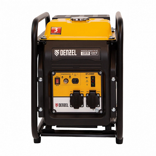 Инверторная генераторная установка GT-2500iF, 2,5 кВт, 230 В,открытый корпус,ручной старт// Denzel Инверторная генераторная установка GT-2500iF, 2,5 кВт, 230 В,открытый корпус,ручной старт// Denzel