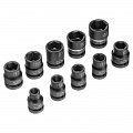 Набор шестигранных ударных торцевых головок 1/2" 10-24 мм 10шт// Stels Набор шестигранных ударных торцевых головок 1/2" 10-24 мм 10шт// Stels