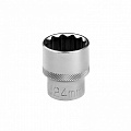 Головка торцевая, 24 мм, 12-гранная, CrV, под квадрат 1/2", хромированная// Stels Головка торцевая, 24 мм, 12-гранная, CrV, под квадрат 1/2", хромированная// Stels