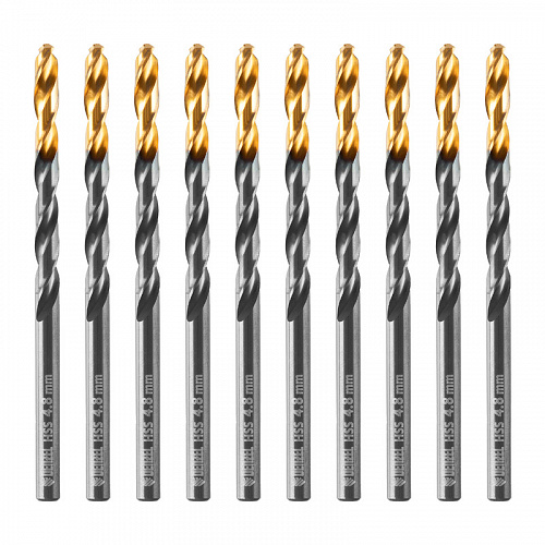 Сверло по металлу, 4,8 мм, HSS-Tin, Golden Tip, 10 шт.// Denzel Сверло по металлу, 4,8 мм, HSS-Tin, Golden Tip, 10 шт.// Denzel