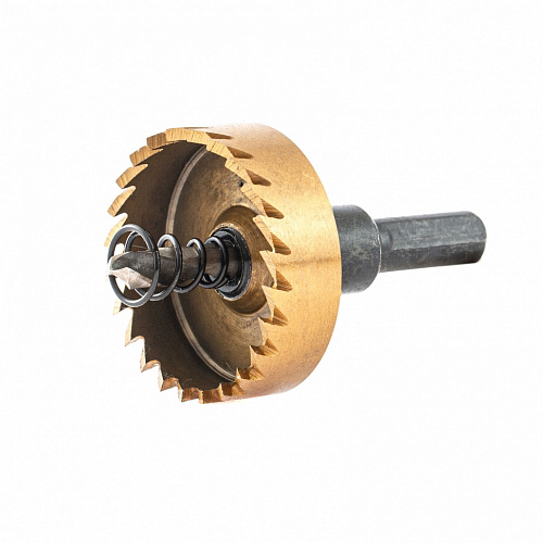 Коронка по металлу HSS, 42 мм, нитридтитановое покрытие //Denzel Коронка по металлу HSS, 42 мм, нитридтитановое покрытие //Denzel