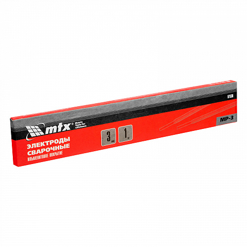 Электроды MP-3, диам. 3 мм, 1 кг., ильменитовое покрытие// MTX Электроды MP-3, диам. 3 мм, 1 кг., ильменитовое покрытие// MTX