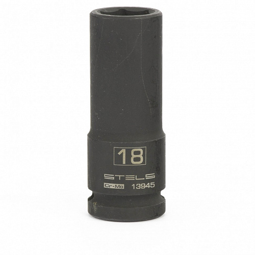 Головка ударная удлиненная шестигранная, 18 мм, 1/2", CrMo// Stels Головка ударная удлиненная шестигранная, 18 мм, 1/2", CrMo// Stels