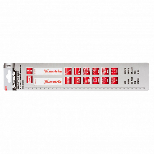 Полотна универсальные для сабельной пилы S1222VF,275/1,8-2,5 мм, Bimetal, 2шт., PRO// Matrix Полотна универсальные для сабельной пилы S1222VF,275/1,8-2,5 мм, Bimetal, 2шт., PRO// Matrix
