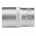 Головка торцевая, 17 мм, 12-гранная, CrV, под квадрат 1/2", хромированная// Stels Головка торцевая, 17 мм, 12-гранная, CrV, под квадрат 1/2", хромированная// Stels