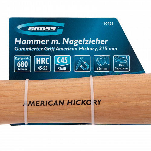 Молоток-гвоздодер, 680 г, угол 75, магнит, обрезиненная рукоятка AMERICAN HICKORY // GROSS Молоток-гвоздодер, 680 г, угол 75, магнит, обрезиненная рукоятка AMERICAN HICKORY // GROSS