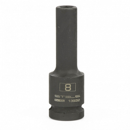 Головка ударная удлиненная шестигранная, 8 мм, 1/2", CrMo// Stels Головка ударная удлиненная шестигранная, 8 мм, 1/2", CrMo// Stels