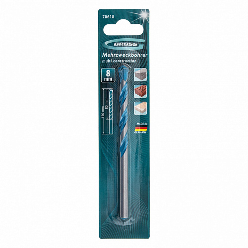 Сверло по бетону, Multipurpose PRO, 8мм// Gross Сверло по бетону, Multipurpose PRO, 8мм// Gross