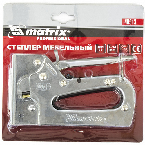 Степлер мебельный металлический регулируемый, тип скобы 53, 6-14 мм// Matrix Степлер мебельный металлический регулируемый, тип скобы 53, 6-14 мм// Matrix