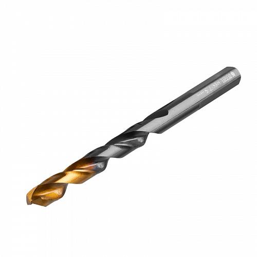 Сверло по металлу, 7,5 мм, HSS-Tin, Golden Tip, 8 шт.// Denzel Сверло по металлу, 7,5 мм, HSS-Tin, Golden Tip, 8 шт.// Denzel