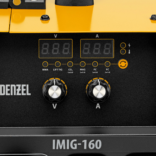 Аппарат инвертор. полуавтомат. cварки IMIG-160 Synergy, 160 А, ПВ 60%, катушка 5 кг// Denzel Аппарат инвертор. полуавтомат. cварки IMIG-160 Synergy, 160 А, ПВ 60%, катушка 5 кг// Denzel