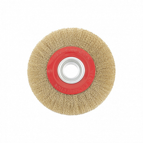 Щетка для точила, 200 мм, посадка 32 мм, плоская, латунир. витая проволока// Matrix Щетка для точила, 200 мм, посадка 32 мм, плоская, латунир. витая проволока// Matrix