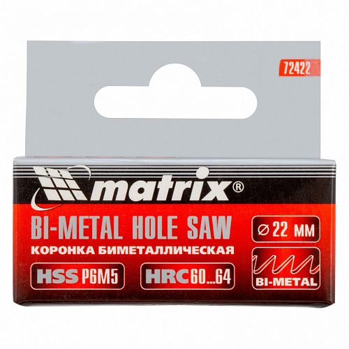 Коронка BIMETAL, 22 мм// Matrix Коронка BIMETAL, 22 мм// Matrix