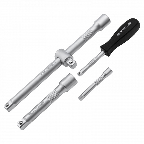 Набор инструментов, 1/2", 1/4", CrV, пластиковый кейс 76 предметов// Stels Набор инструментов, 1/2", 1/4", CrV, пластиковый кейс 76 предметов// Stels