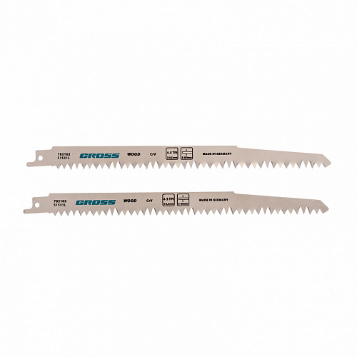 Полотна по дереву для сабельной пилы 4052 - S1531L, 210 x 5-6,5 мм, фигур. рез, 2 шт// Gross Полотна по дереву для сабельной пилы 4052 - S1531L, 210 x 5-6,5 мм, фигур. рез, 2 шт// Gross
