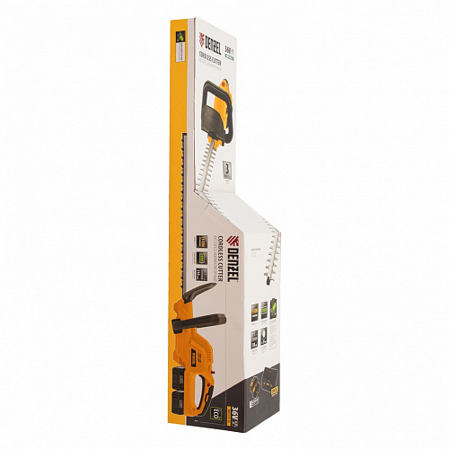 Кусторез аккумуляторный RBC510-36, Li-ion, 36 В, 4 Ач, нож 510 мм, поворотная ручка// Denzel Кусторез аккумуляторный RBC510-36, Li-ion, 36 В, 4 Ач, нож 510 мм, поворотная ручка// Denzel
