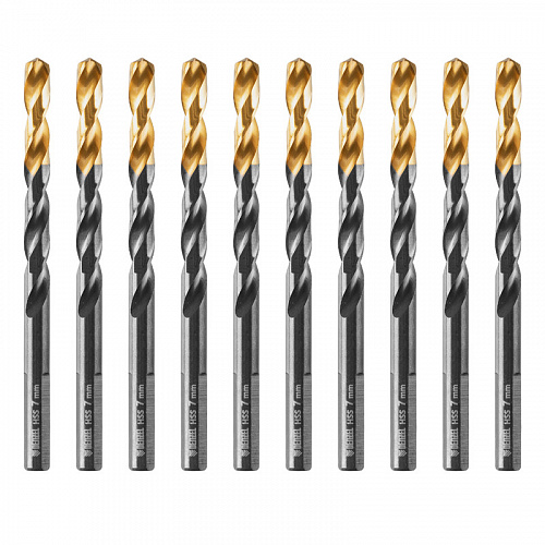 Сверло по металлу, 7 мм, HSS-Tin, Golden Tip, 10 шт.// Denzel Сверло по металлу, 7 мм, HSS-Tin, Golden Tip, 10 шт.// Denzel