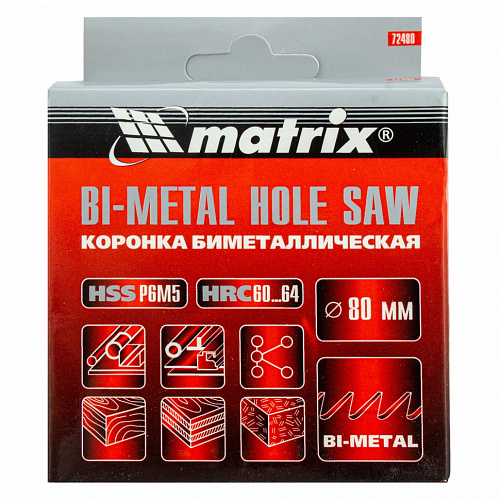 Коронка BIMETAL, 80 мм// Matrix Коронка BIMETAL, 80 мм// Matrix