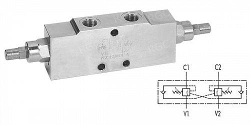 Тормозной клапан двусторонний VBCD 1/2 DE/A Тормозной клапан двусторонний VBCD 1/2 DE/A