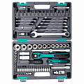 Набор инструментов 1/2", 1/4", CrV, 12 гранные головки, пластиковый кейс, 82 предмета// Stels Набор инструментов 1/2", 1/4", CrV, 12 гранные головки, пластиковый кейс, 82 предмета// Stels