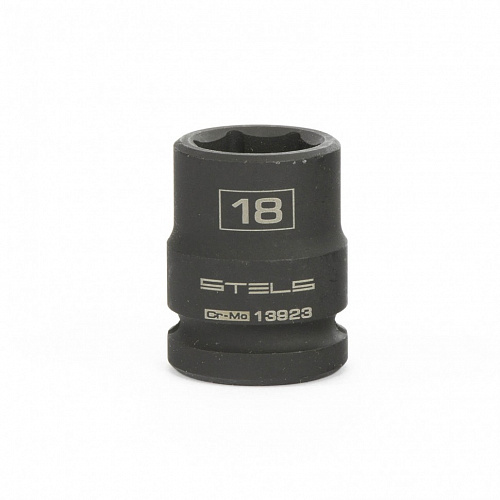 Головка ударная шестигранная, 18 мм, 1/2", CrMo// Stels Головка ударная шестигранная, 18 мм, 1/2", CrMo// Stels