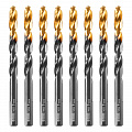 Сверло по металлу, 9 мм, HSS-Tin, Golden Tip, 8 шт.// Denzel Сверло по металлу, 9 мм, HSS-Tin, Golden Tip, 8 шт.// Denzel