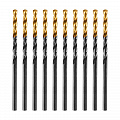 Сверло по металлу, 2,5 мм, HSS-Tin, Golden Tip, 10 шт.// Denzel Сверло по металлу, 2,5 мм, HSS-Tin, Golden Tip, 10 шт.// Denzel
