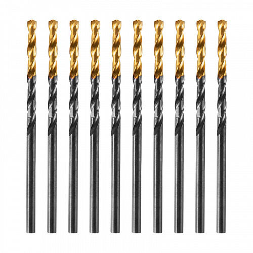 Сверло по металлу, 2,5 мм, HSS-Tin, Golden Tip, 10 шт.// Denzel Сверло по металлу, 2,5 мм, HSS-Tin, Golden Tip, 10 шт.// Denzel
