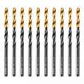 Сверло по металлу, 4 мм, HSS-Tin, Golden Tip, 10 шт.// Denzel Сверло по металлу, 4 мм, HSS-Tin, Golden Tip, 10 шт.// Denzel