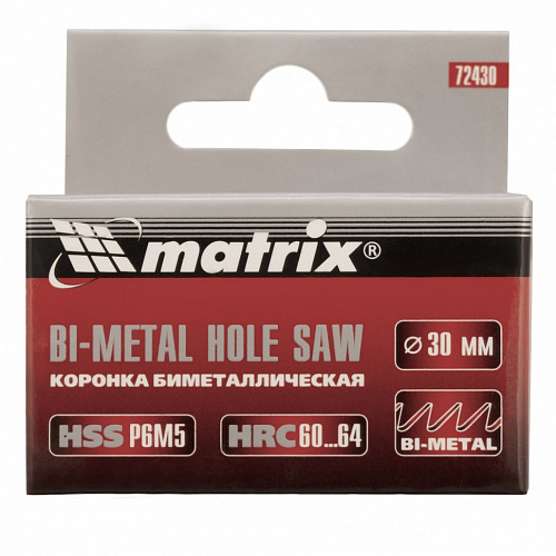 Коронка BIMETAL, 30 мм// Matrix Коронка BIMETAL, 30 мм// Matrix