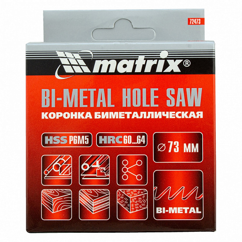 Коронка BIMETAL, 73 мм// Matrix Коронка BIMETAL, 73 мм// Matrix
