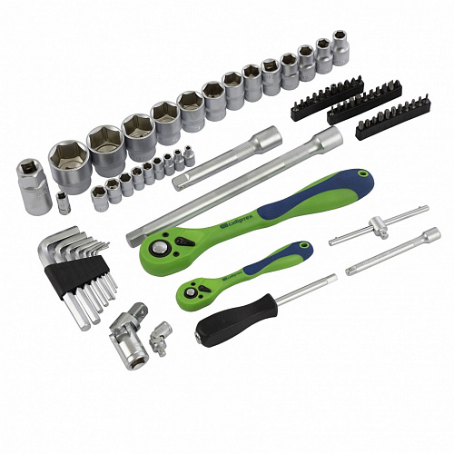 Набор инструментов, 1/2", 1/4", CrV, пластиковый кейс 89 предм.//Сибртех Набор инструментов, 1/2", 1/4", CrV, пластиковый кейс 89 предм.//Сибртех