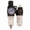 Блок подготовки воздуха регулятор-фильтр-лубрикатор FLR1500, 10 бар, 1500 л/мин, 1/4"// Denzel Блок подготовки воздуха регулятор-фильтр-лубрикатор FLR1500, 10 бар, 1500 л/мин, 1/4"// Denzel