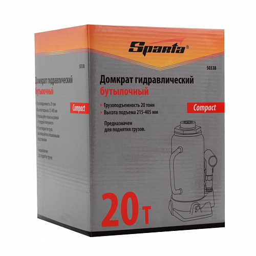 Домкрат гидравлический бутылочный, 20 т, h подъема 215-405 мм, Compact// Sparta Домкрат гидравлический бутылочный, 20 т, h подъема 215-405 мм, Compact// Sparta